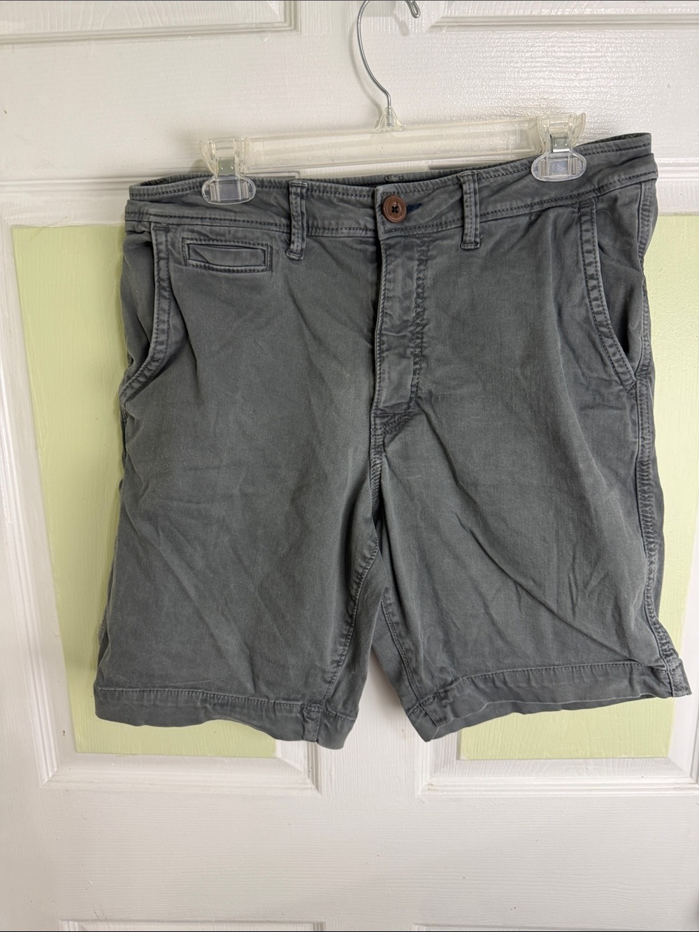 (2151) American Eagle Outfitters Men's Gray Flat Front Shorts, Size: 33